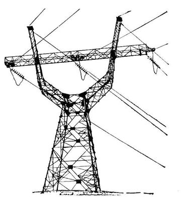 Анкерная металлическая опора на повороте ЛЭП