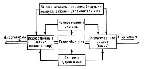 Аппарат искусственного кровообращения (блок-схема)