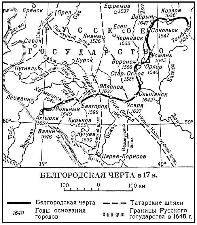 Белгородская черта в 17 в.