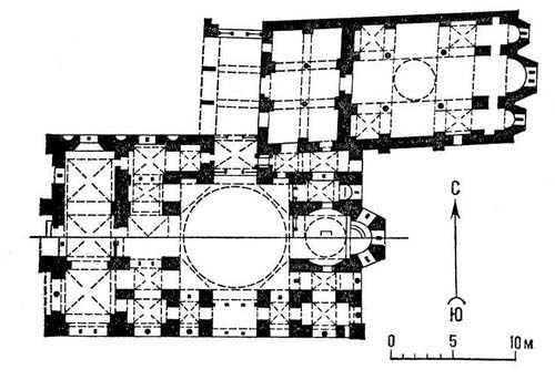 Византия. Монастырь Хосиос Лукас (план)