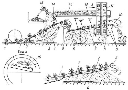 Картофелеуборочный комбайн (схема)
