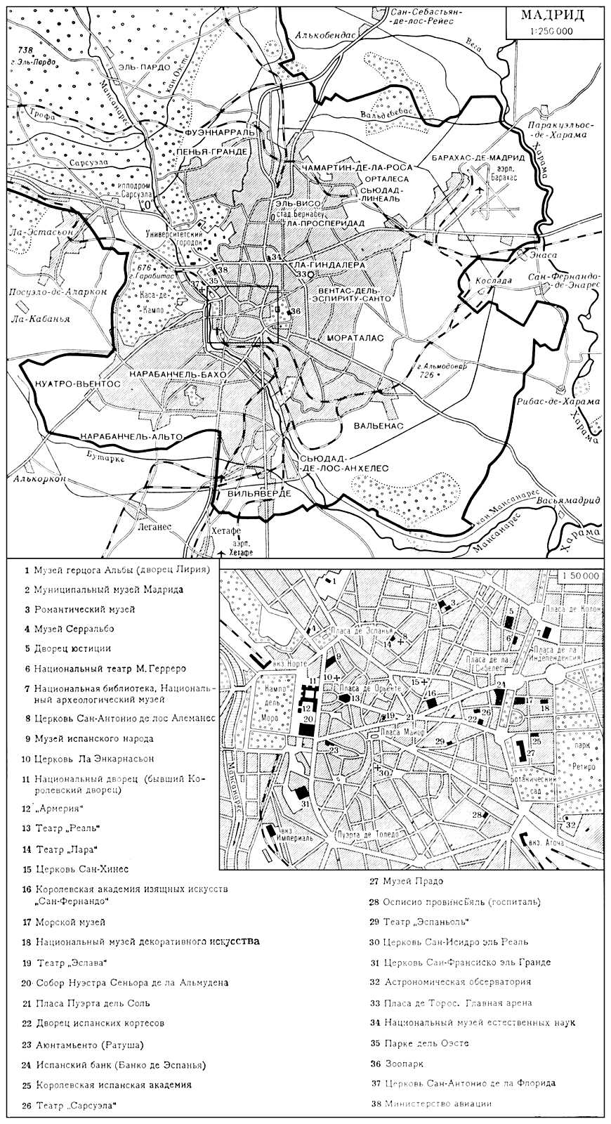 Мадрид. План города