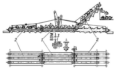 Навесной овощеуборочный транспортёр (схема)