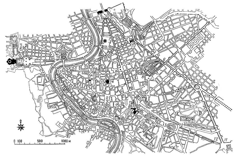 План Рима 16-17 вв.