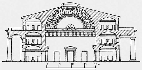 Поперечный разрез здания Биржи