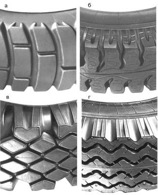 Примеры «рисунков» беговой дорожки протектора грузовых шин