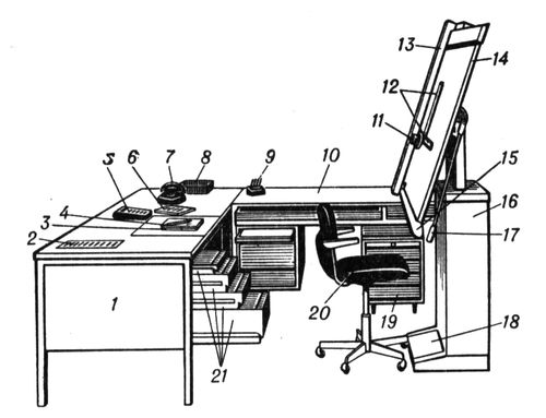 Рабочее место чертёжника-конструктора