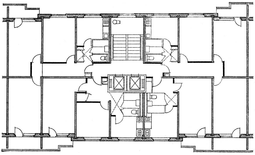 Самсонов А. Б. и др. Четырёхквартирная секция типового крупнопанельного дома