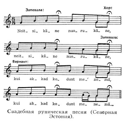 Свадебная руническая песня (Северная Эстония)