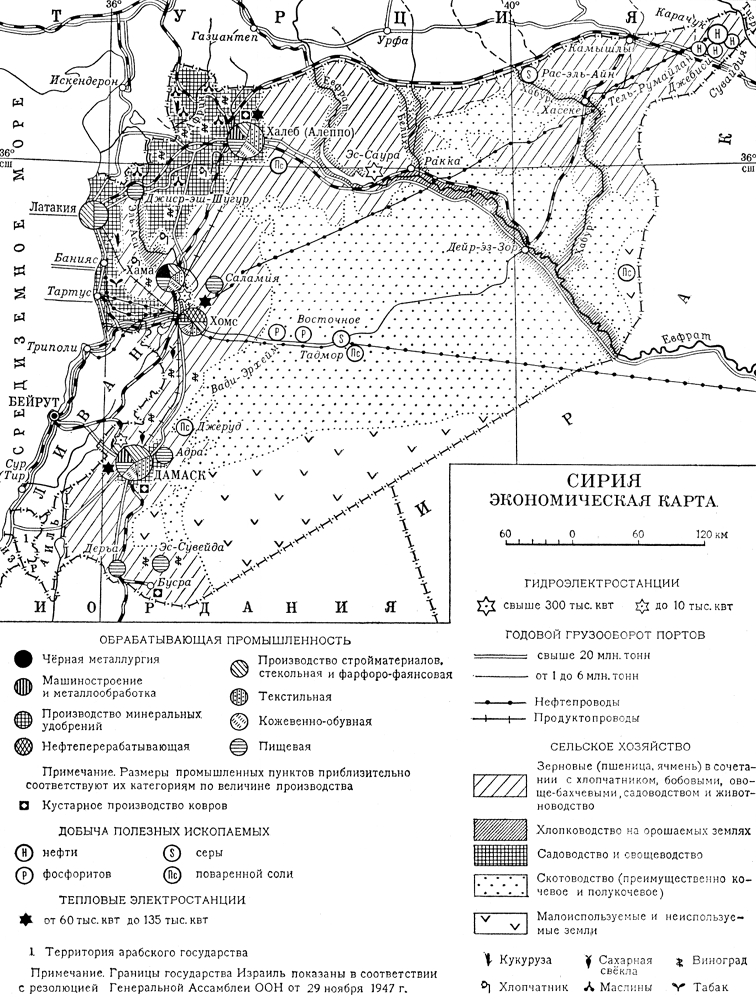 Сирия (экономическая карта)